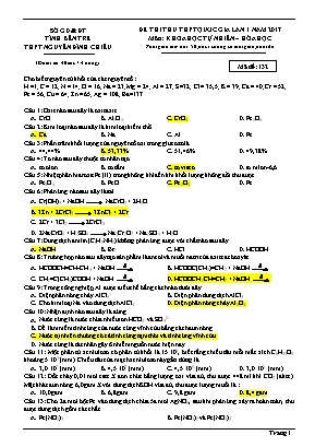 Đề thi thử THPT Quốc gia môn Hóa học lần 1 năm 2017 - Mã đề 132 - Trường THPT Nguyễn Đình Chiểu (Có đáp án)
